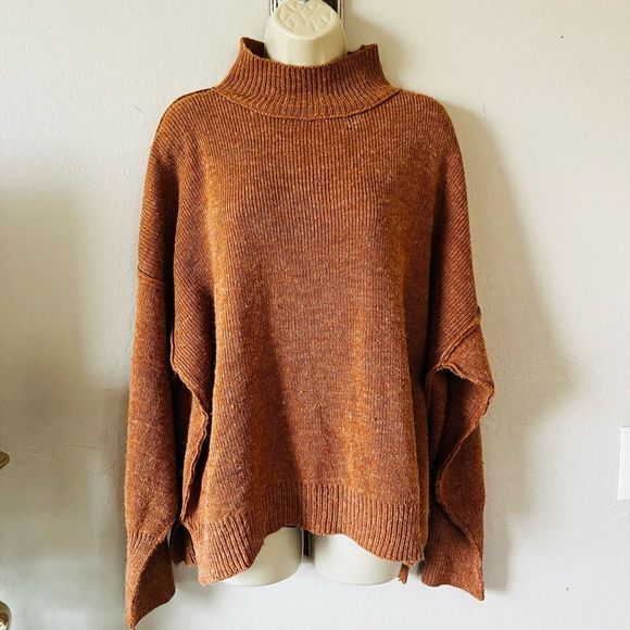 Vici Sweaters - VICI x La Mie sweater chunky cozy fall mock neck rust orange sweater pullover dr
